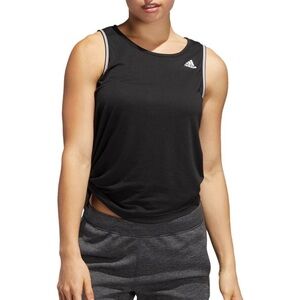 Adidas Womens Black Knotted Tie Front Tank Top Sz M